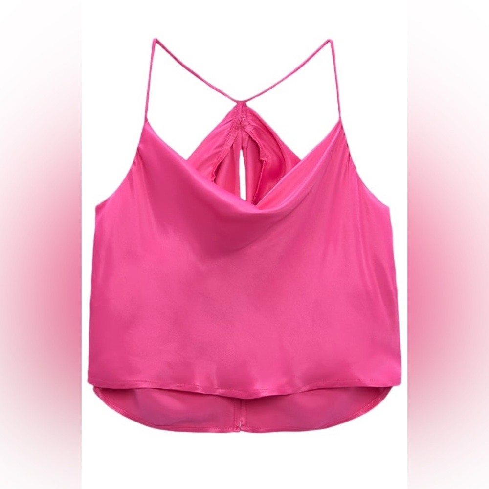 NWT Satin open back Zara blouse